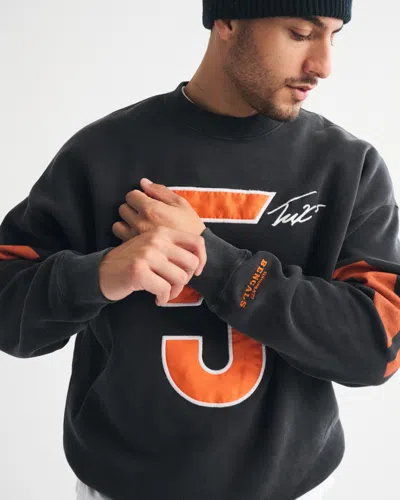 Abercrombie & Fitch Tee Higgins Graphic Crew Sweatshirt In Blue