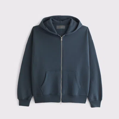 Abercrombie & Fitch Essential Full-zip Hoodie In Blue
