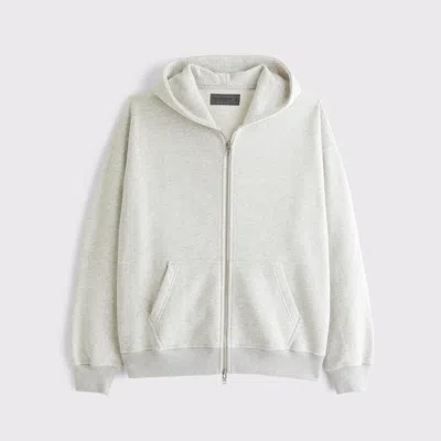 Abercrombie & Fitch Essential Full-zip Hoodie In Gray