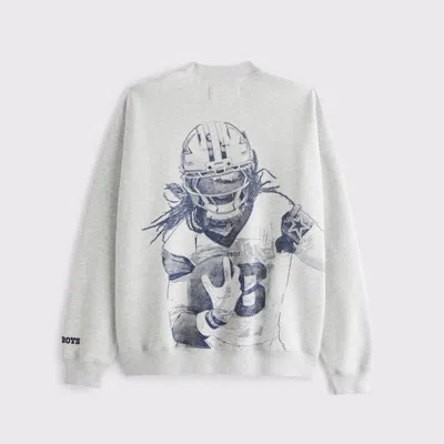 Abercrombie & Fitch Ceedee Lamb Graphic Crew Sweatshirt In Blue