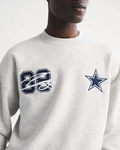 Abercrombie & Fitch Ceedee Lamb Graphic Crew Sweatshirt In Blue