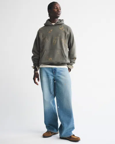 Abercrombie & Fitch Essential Popover Hoodie In Blue