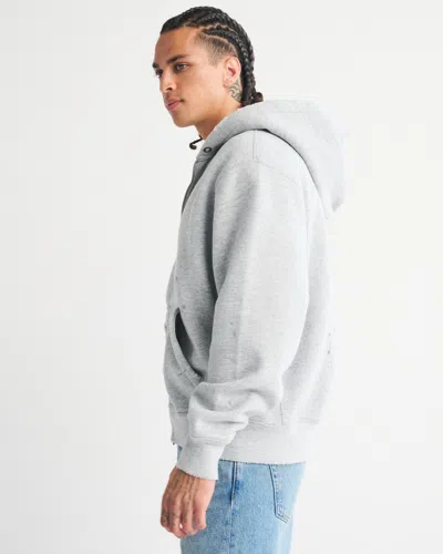 Abercrombie & Fitch Paint Splatter Full-zip Hoodie In Gray