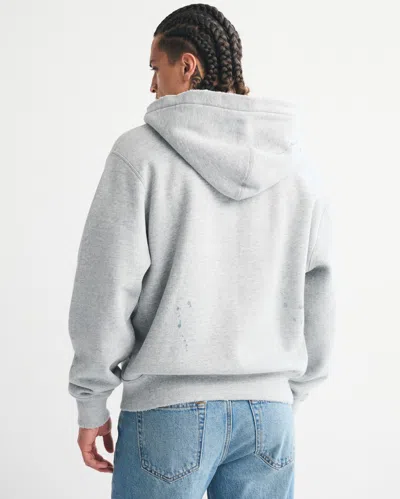 Abercrombie & Fitch Paint Splatter Full-zip Hoodie In Gray