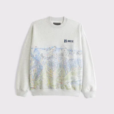 Abercrombie & Fitch Breckenridge Graphic Crew Sweatshirt In Gray