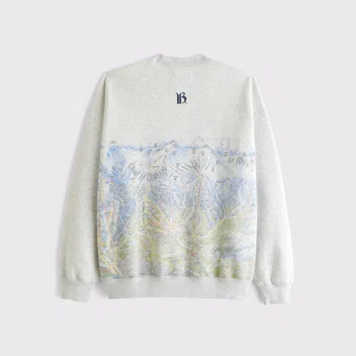 Abercrombie & Fitch Breckenridge Graphic Crew Sweatshirt In Gray