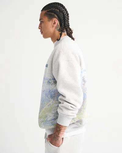 Abercrombie & Fitch Breckenridge Graphic Crew Sweatshirt In Gray