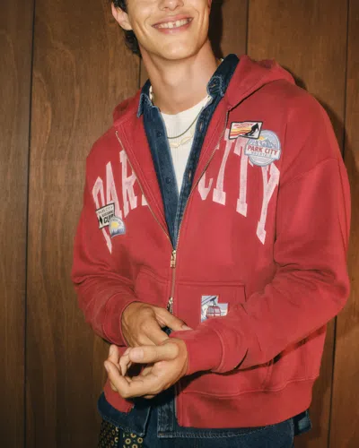 Abercrombie & Fitch Park City Full-zip Hoodie In Black