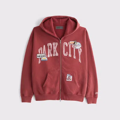 Abercrombie & Fitch Park City Full-zip Hoodie In Black