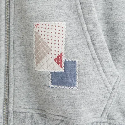 Abercrombie & Fitch Essential Cropped Full-zip Hoodie In Gray