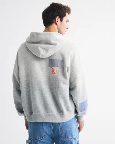 Abercrombie & Fitch Essential Cropped Full-zip Hoodie In Gray