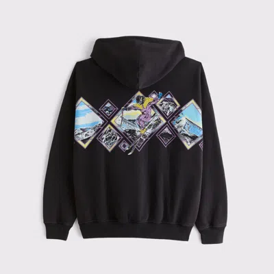 Abercrombie & Fitch Vail Graphic Popover Hoodie In Black