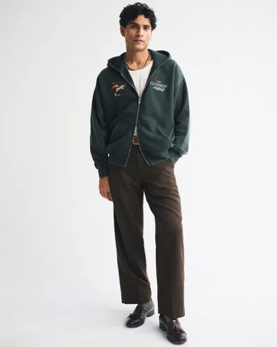 Abercrombie & Fitch Guinness Graphic Full-zip Hoodie In Green