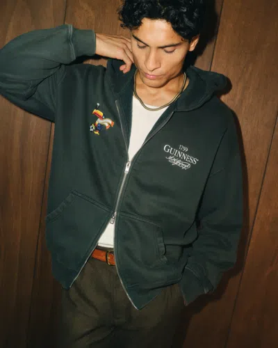 Abercrombie & Fitch Guinness Graphic Full-zip Hoodie In Green