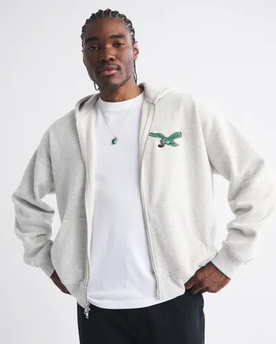 Abercrombie & Fitch Philadelphia Eagles Full-zip Hoodie In Red