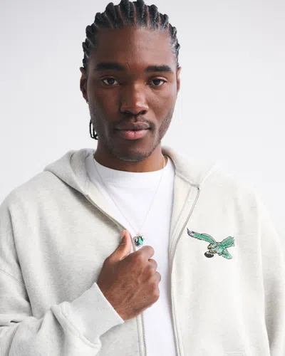 Abercrombie & Fitch Philadelphia Eagles Full-zip Hoodie In Red