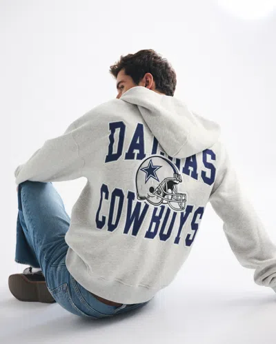 Abercrombie & Fitch Dallas Cowboys Full-zip Hoodie In Gray