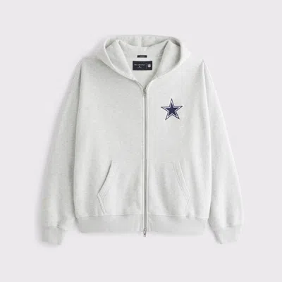 Abercrombie & Fitch Dallas Cowboys Full-zip Hoodie In Gray
