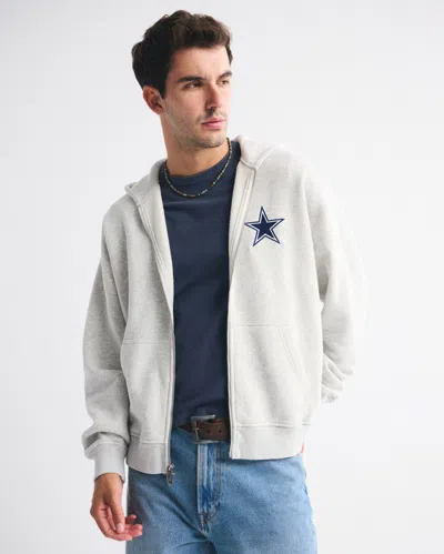 Abercrombie & Fitch Dallas Cowboys Full-zip Hoodie In Gray