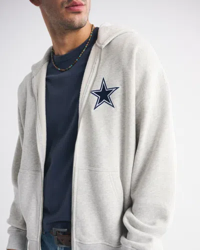 Abercrombie & Fitch Dallas Cowboys Full-zip Hoodie In Gray