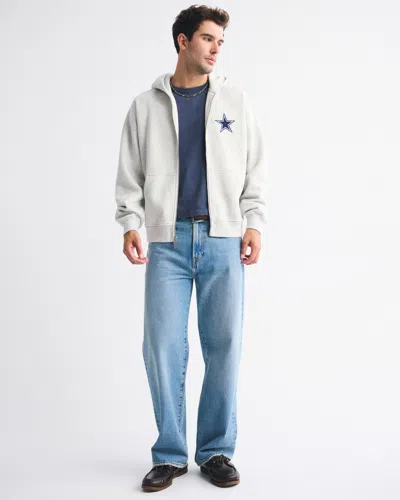 Abercrombie & Fitch Dallas Cowboys Full-zip Hoodie In Gray