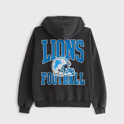 Abercrombie & Fitch Detroit Lions Full-zip Hoodie In Gray