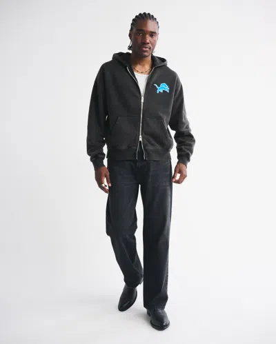Abercrombie & Fitch Detroit Lions Full-zip Hoodie In Gray