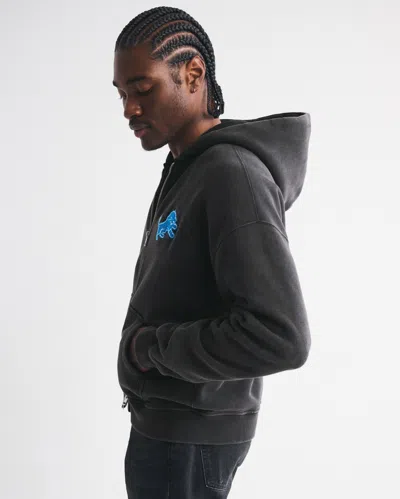 Abercrombie & Fitch Detroit Lions Full-zip Hoodie In Gray