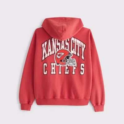 Abercrombie & Fitch Kansas City Chiefs Full-zip Hoodie In Red