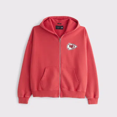 Abercrombie & Fitch Kansas City Chiefs Full-zip Hoodie In Red
