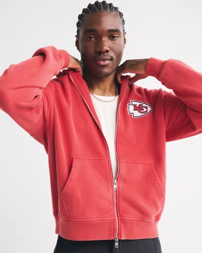 Abercrombie & Fitch Kansas City Chiefs Full-zip Hoodie In Red