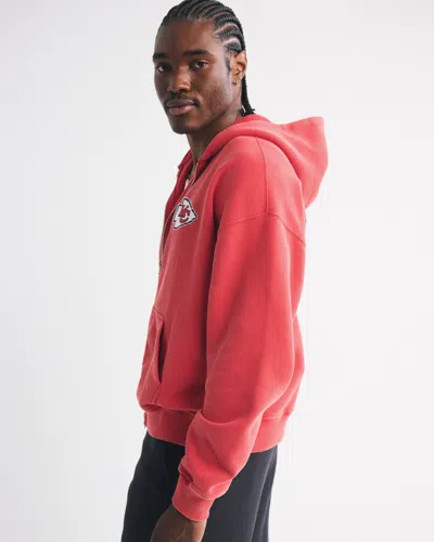 Abercrombie & Fitch Kansas City Chiefs Full-zip Hoodie In Red