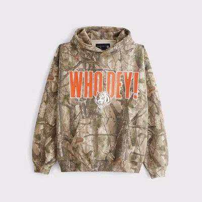 Abercrombie & Fitch Cincinnati Bengals Graphic Popover Hoodie In Multi
