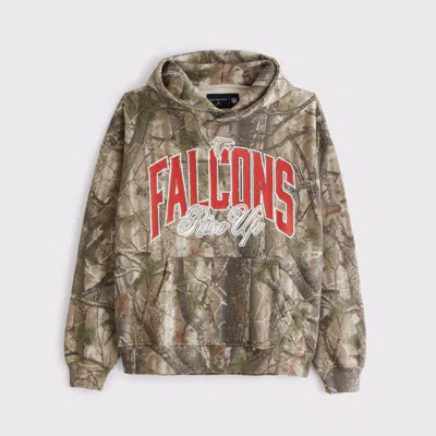 Abercrombie & Fitch Atlanta Falcons Graphic Popover Hoodie In Brown