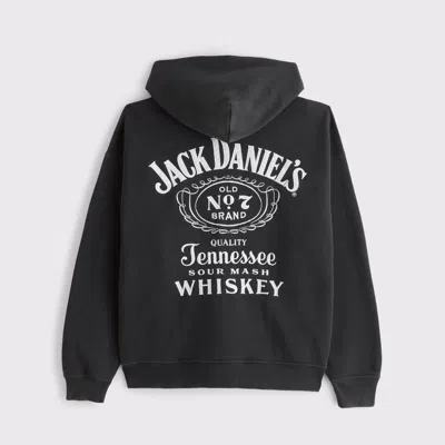 Abercrombie & Fitch Jack Daniel's Full-zip Hoodie In Black
