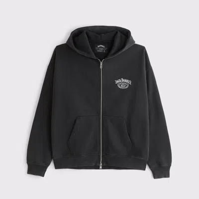 Abercrombie & Fitch Jack Daniel's Full-zip Hoodie In Black