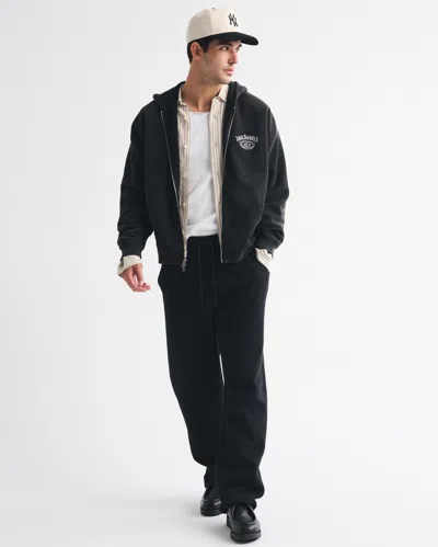 Abercrombie & Fitch Jack Daniel's Full-zip Hoodie In Black