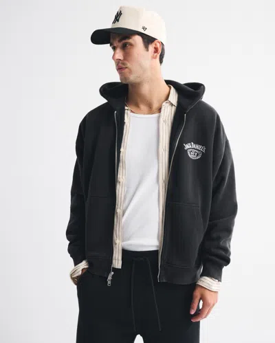 Abercrombie & Fitch Jack Daniel's Full-zip Hoodie In Black