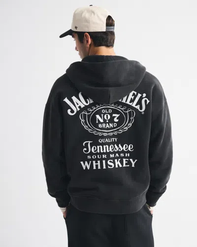 Abercrombie & Fitch Jack Daniel's Full-zip Hoodie In Black