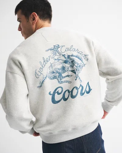 Abercrombie & Fitch Coors Graphic Crew Sweatshirt In Gray