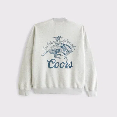 Abercrombie & Fitch Coors Graphic Crew Sweatshirt In Gray