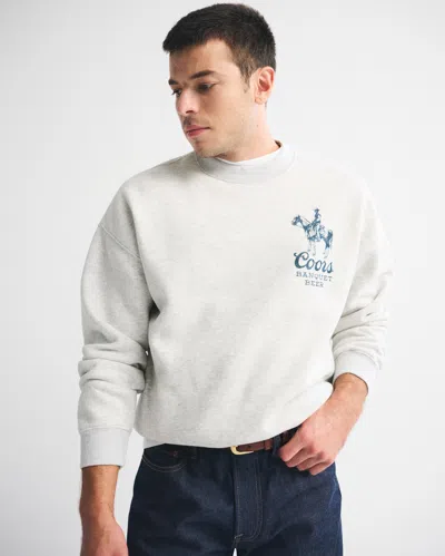 Abercrombie & Fitch Coors Graphic Crew Sweatshirt In Gray