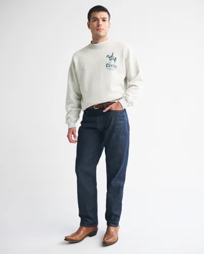 Abercrombie & Fitch Coors Graphic Crew Sweatshirt In Gray