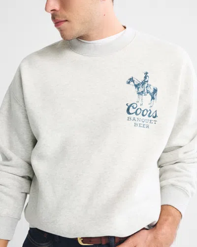 Abercrombie & Fitch Coors Graphic Crew Sweatshirt In Gray