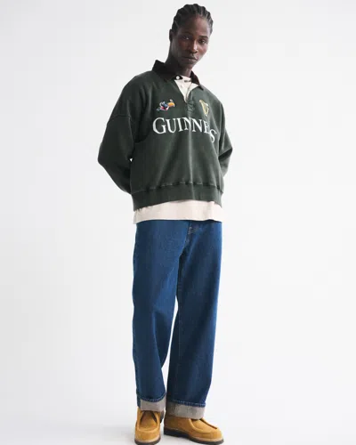 Abercrombie & Fitch Guinness Rugby Polo Sweatshirt In Green