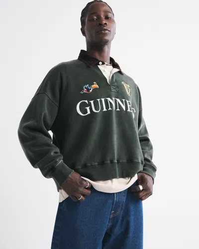 Abercrombie & Fitch Guinness Rugby Polo Sweatshirt In Green