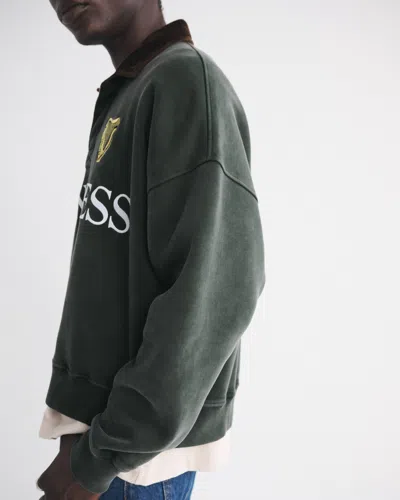 Abercrombie & Fitch Guinness Rugby Polo Sweatshirt In Green