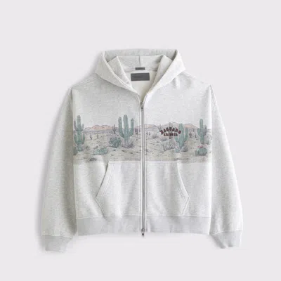 Abercrombie & Fitch Western Full-zip Hoodie In Gray