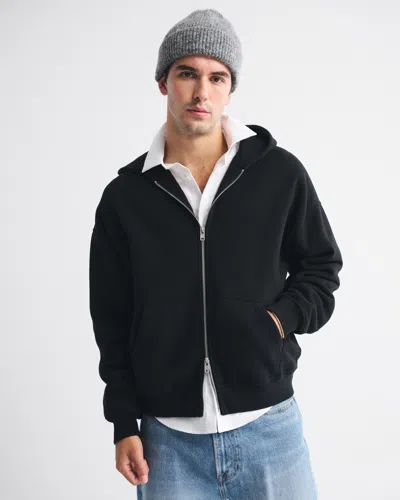 Abercrombie & Fitch Essential Full-zip Hoodie In Black