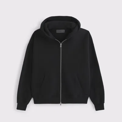 Abercrombie & Fitch Essential Full-zip Hoodie In Black